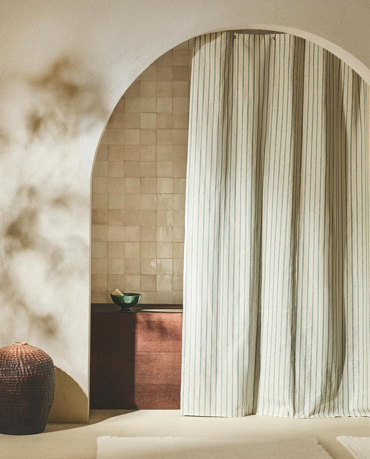 Cortina de baño a rayas