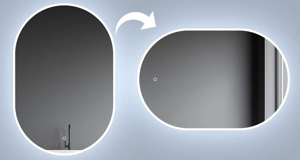 Espejo ovalado de baño con luz LED y antivaho AICA de Leroy Merlin