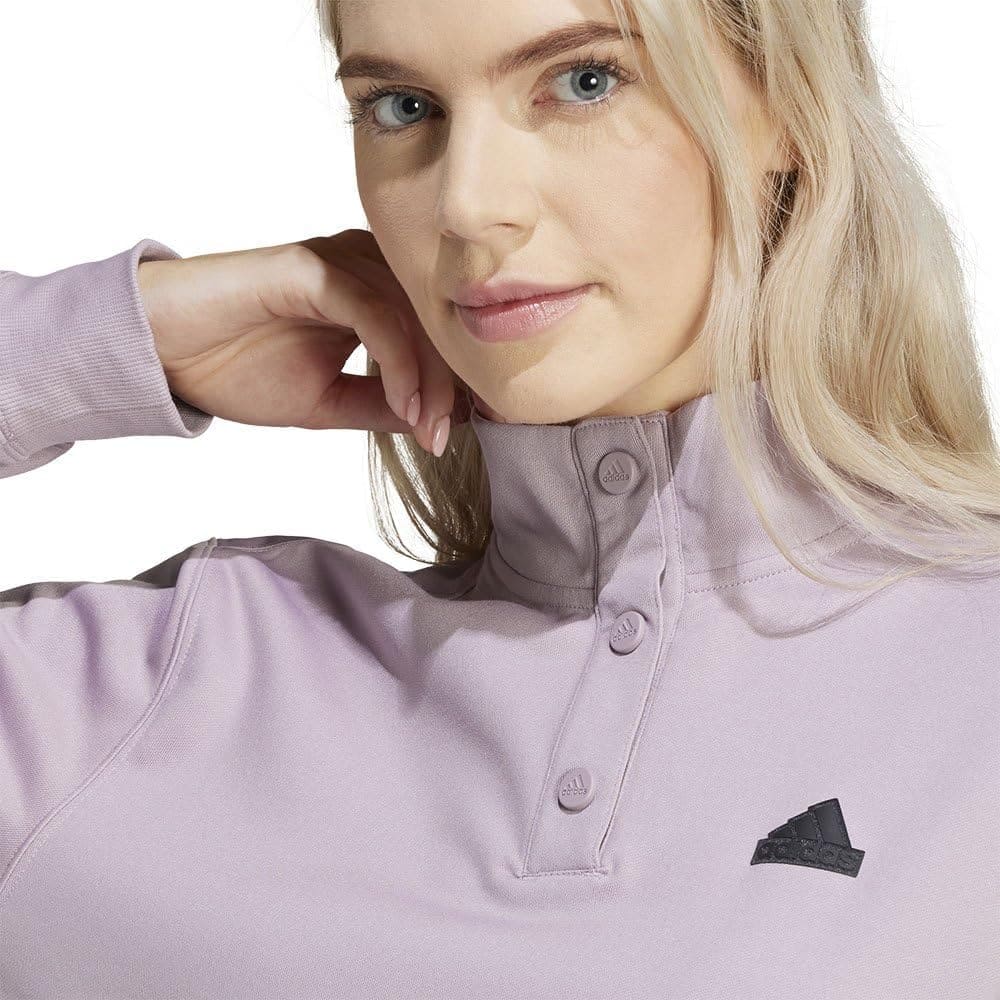 La sudadera lila Iconic Wrapping 3-Stripes para mujer de Adidas en Amazon