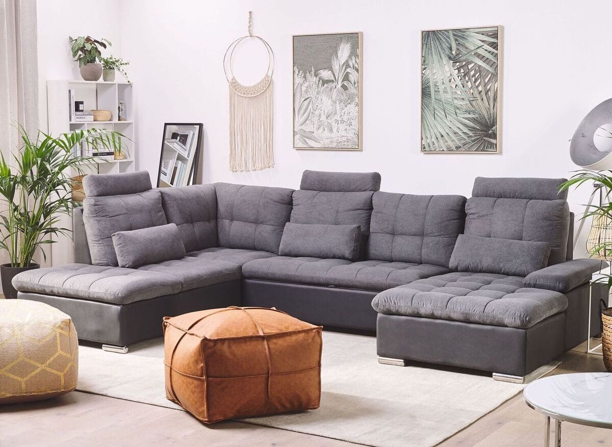 El sofá esquinero con almacenaje gris Halden de Carrefour