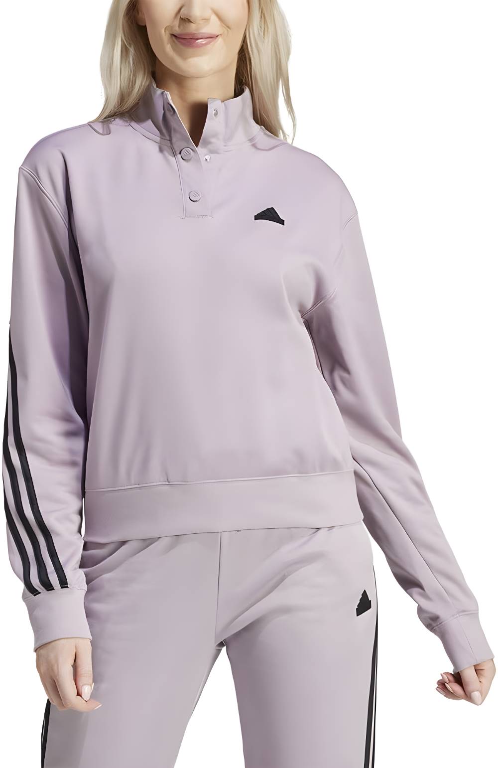 La sudadera lila Iconic Wrapping 3-Stripes para mujer de Adidas en Amazon