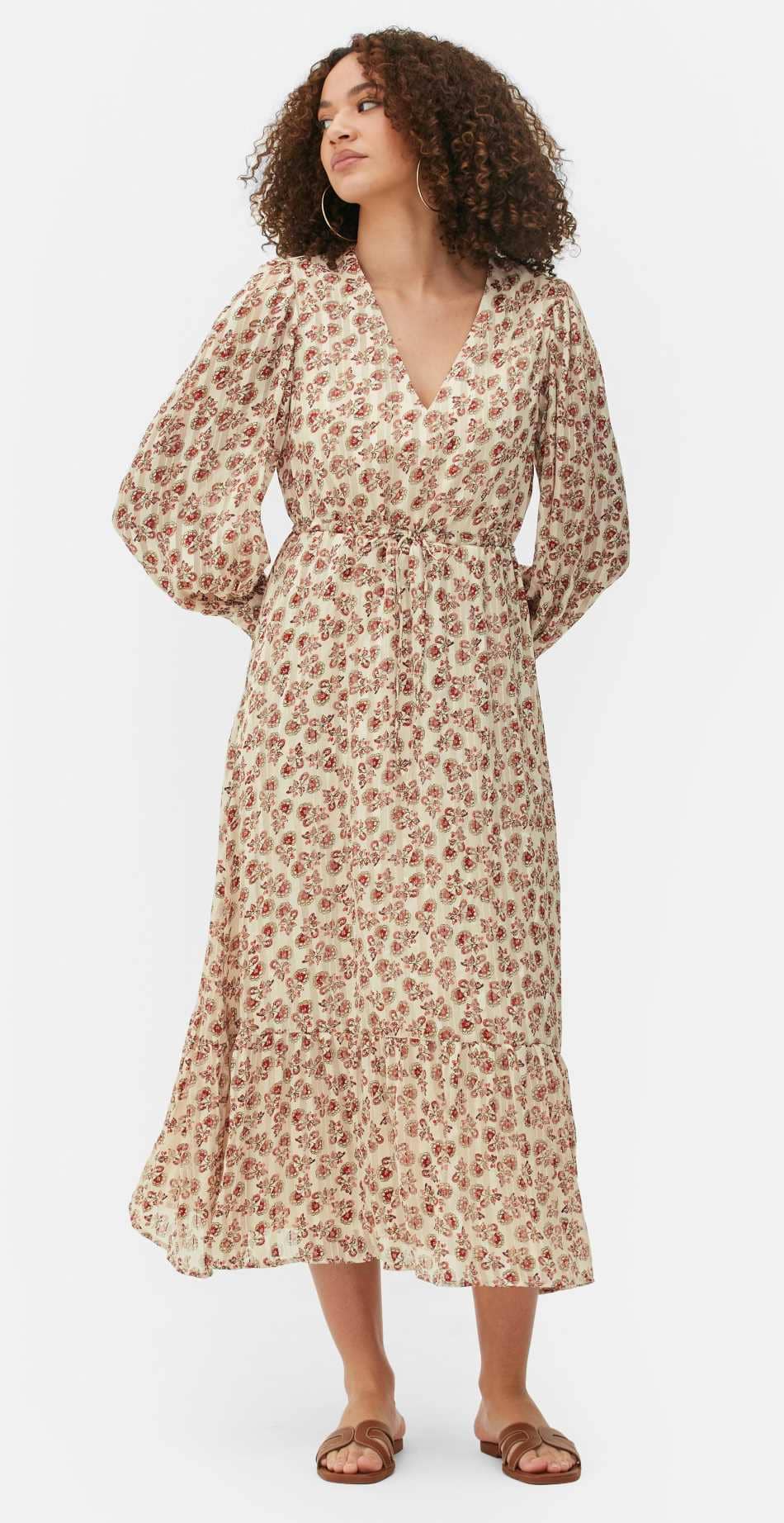 Vestido midaxi de estilo bohemio con cuello de pico de Primark