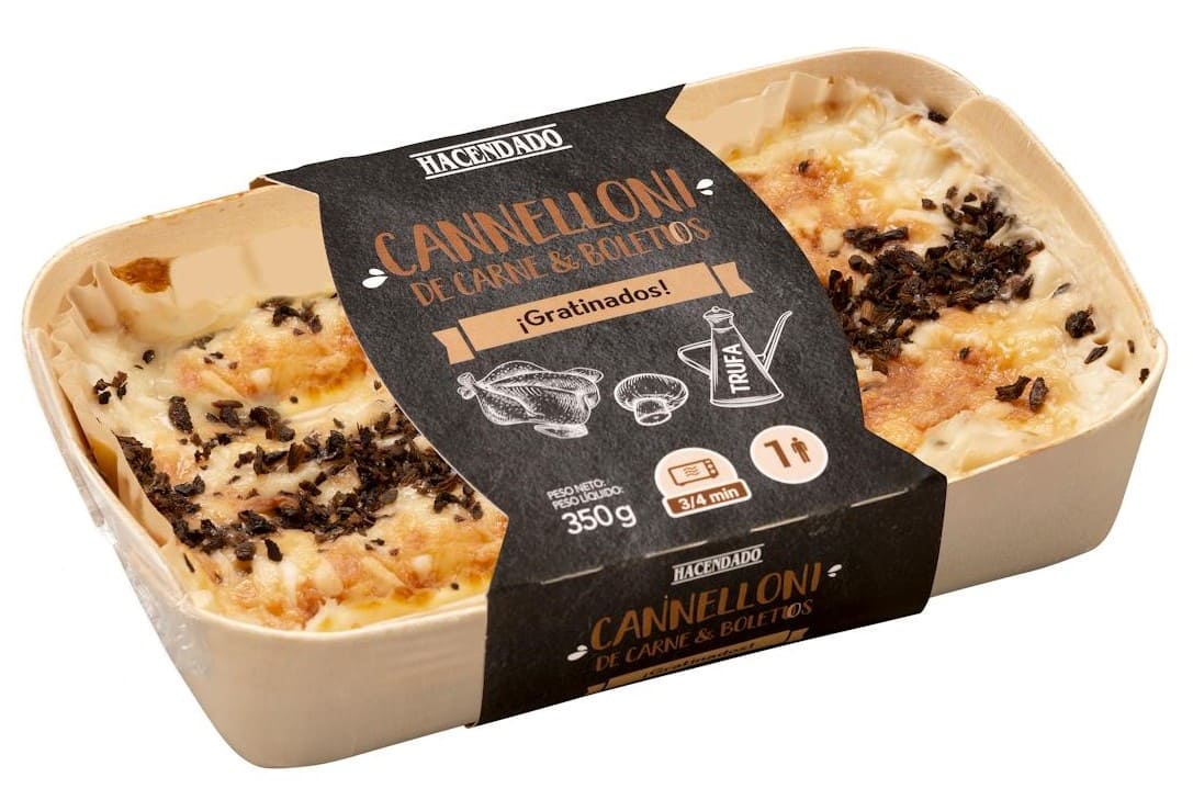 Canelones de carne y boletus