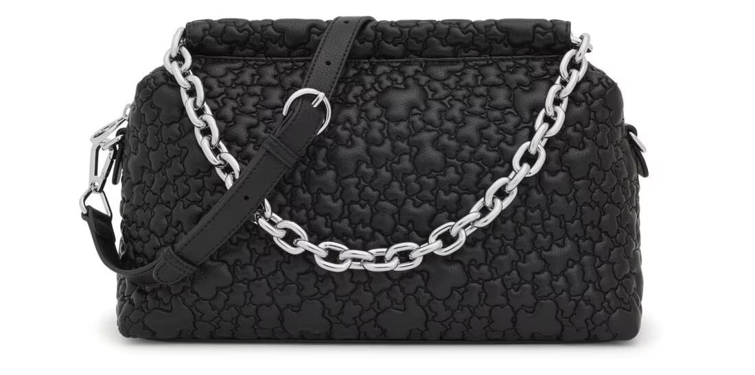 El nuevo bolso bowling mediano negro Tous Jane Puffy Bear