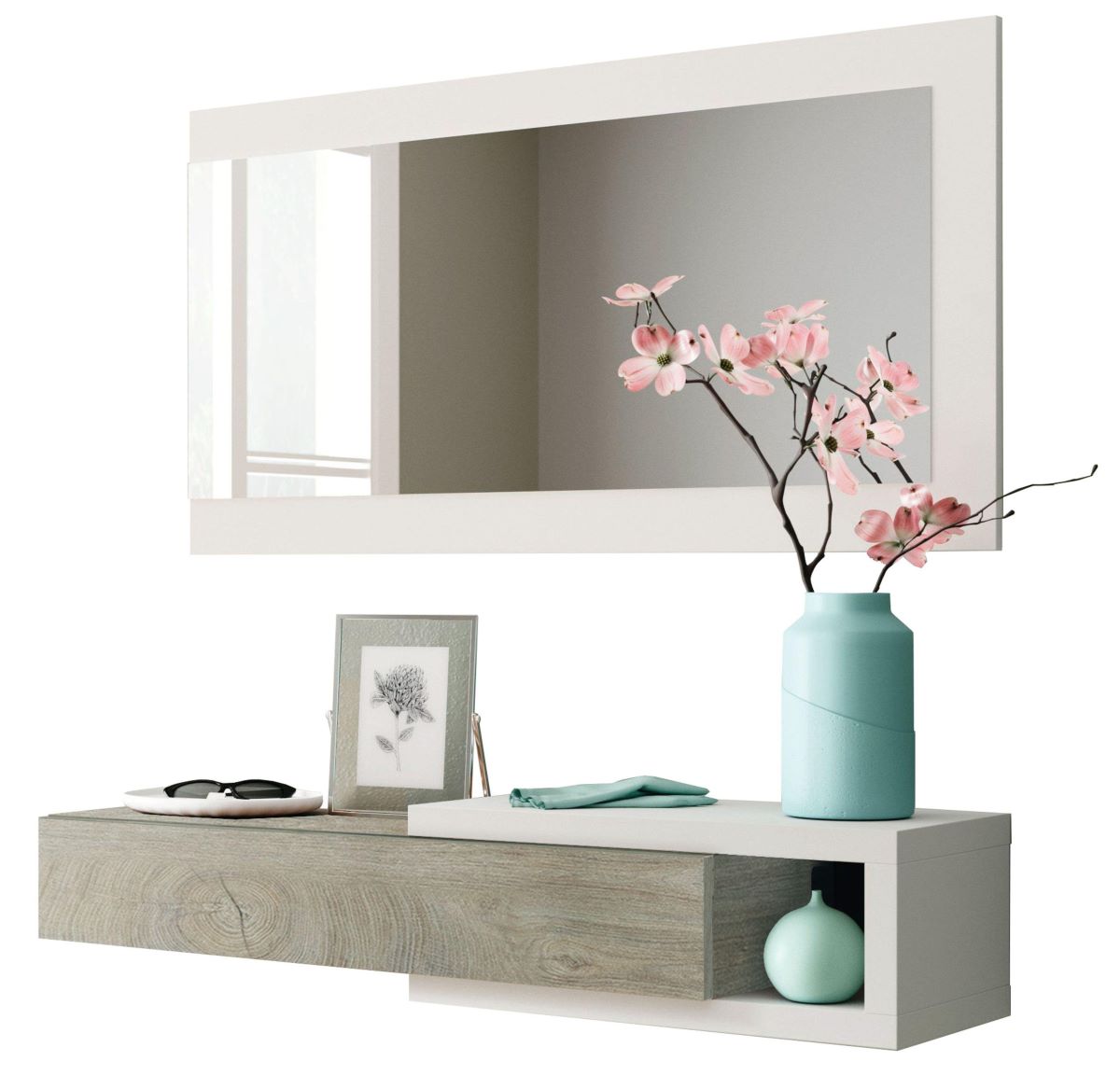 Mueble recibidor con espejo Moon de Leroy Merlin