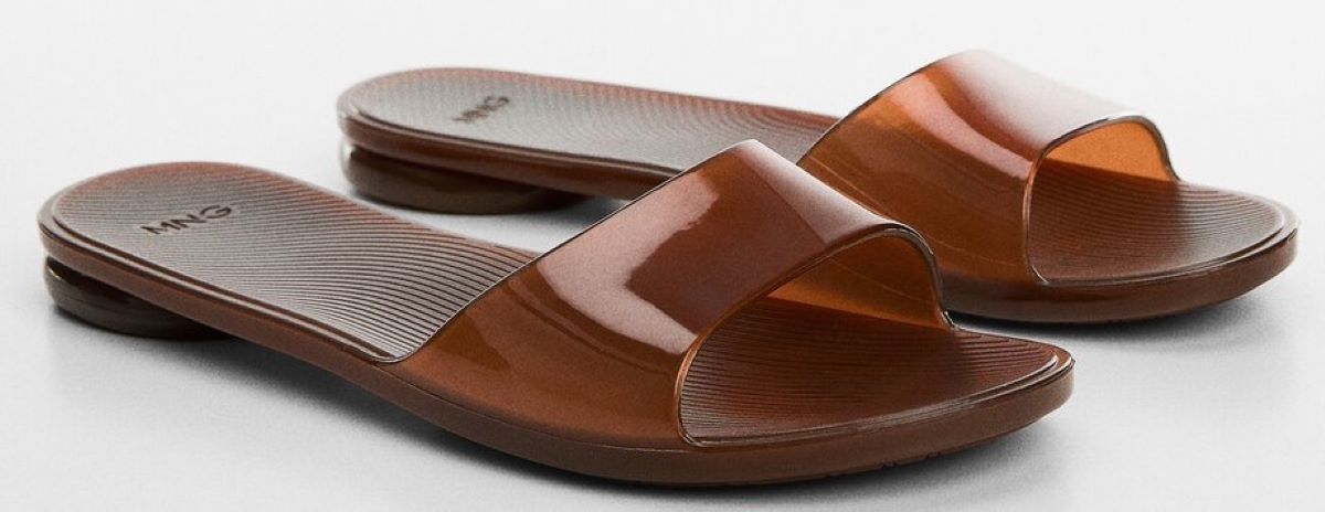 Sandalias de tira semitransparente de Mango