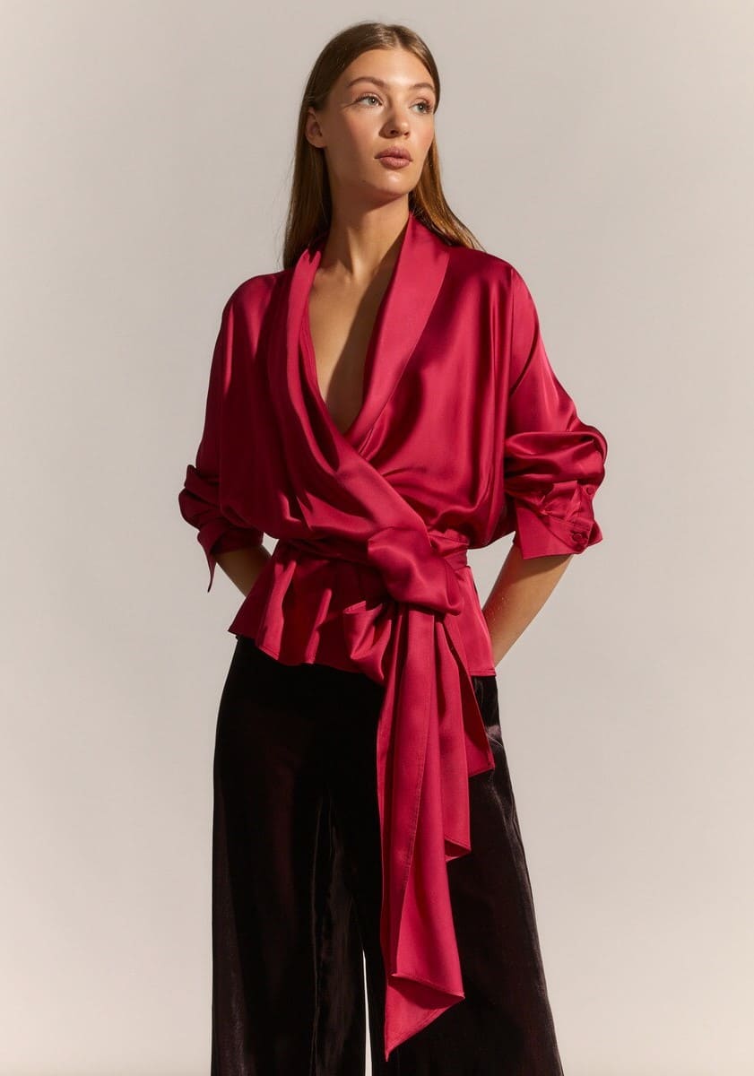 Woman blusa de manga larga con escote pico El Corte Inglés