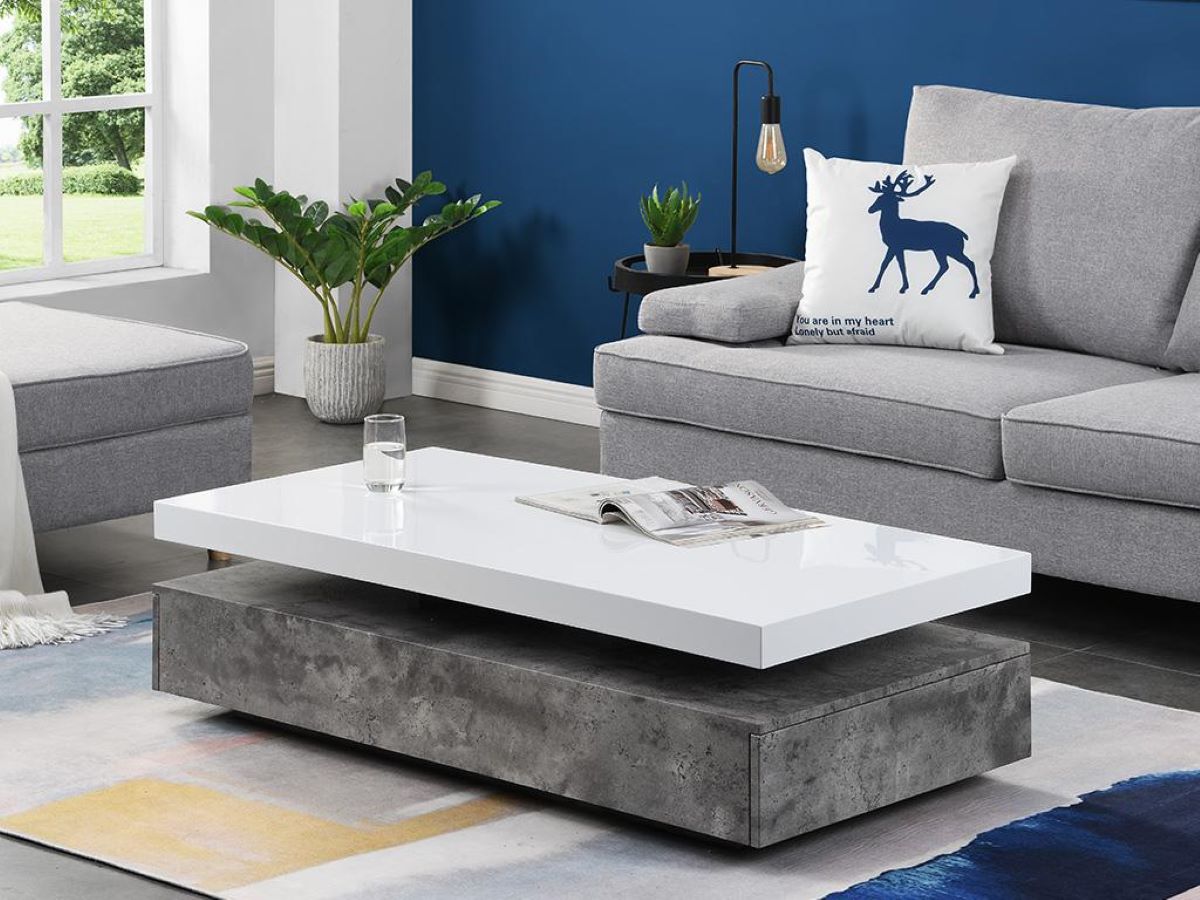 Mesa de centro con madera efecto mármol FELIX de Leroy Merlin