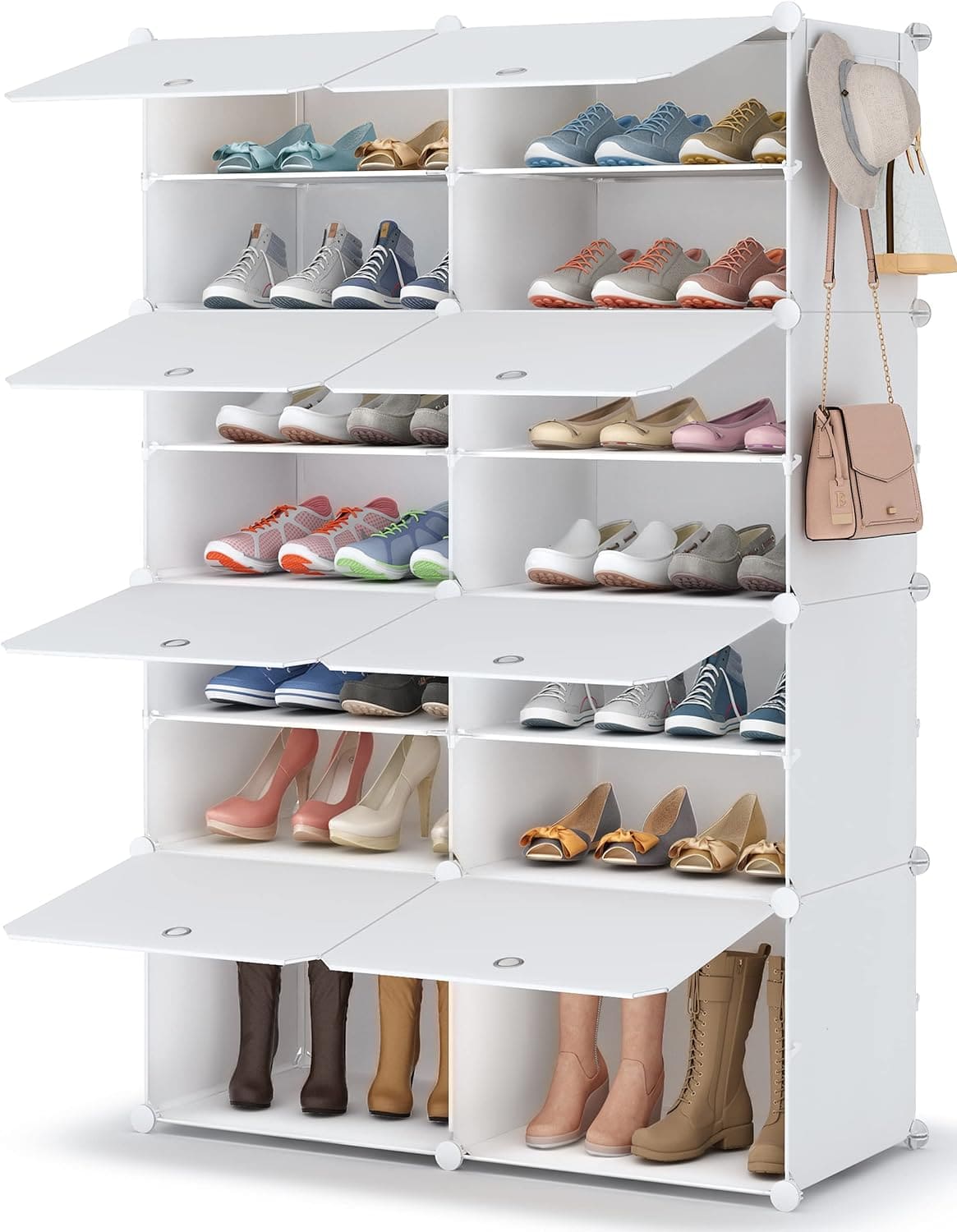 El mueble zapatero blanco con siete niveles HOMIDEC de Amazon