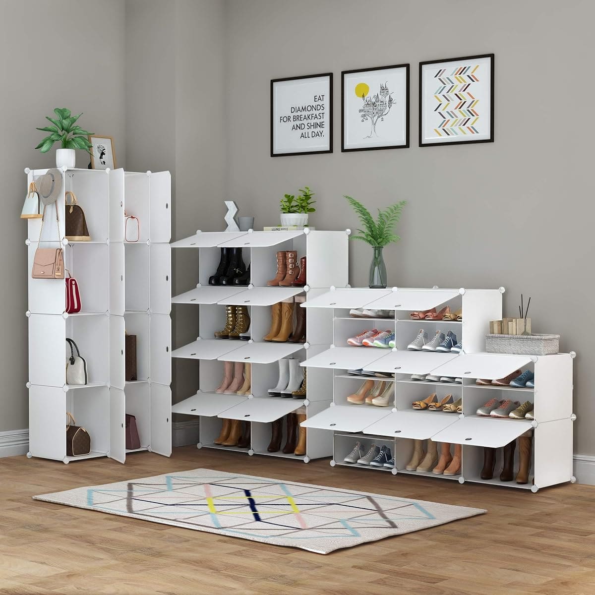 El mueble zapatero blanco con siete niveles HOMIDEC de Amazon
