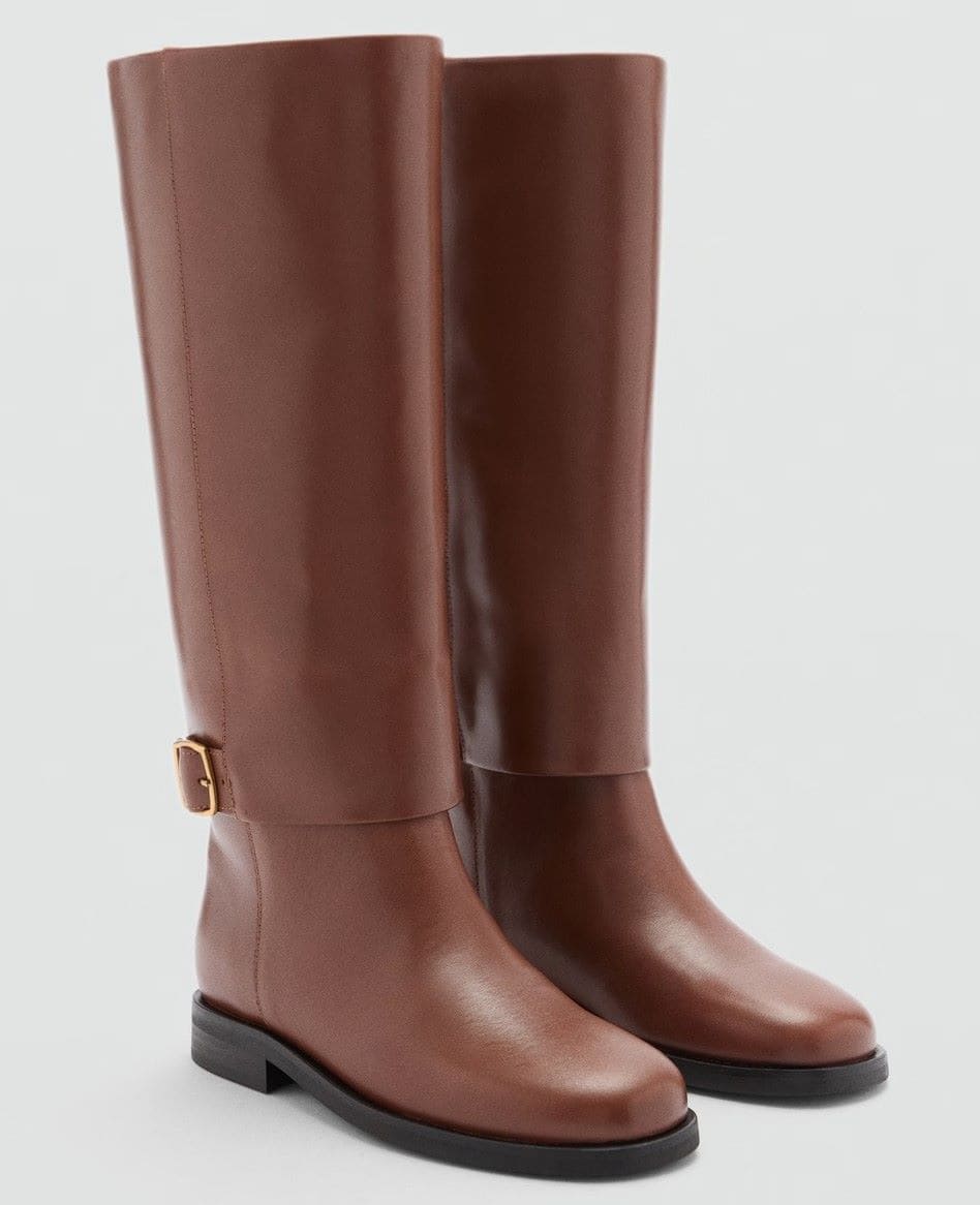 Bota piel hebilla decorativa de Mango