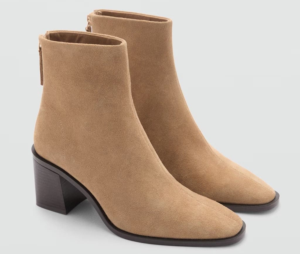 Botín piel tacón de Mango