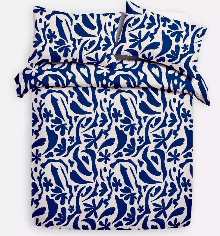 Funda nórdica con hojas abstractas para cama doble