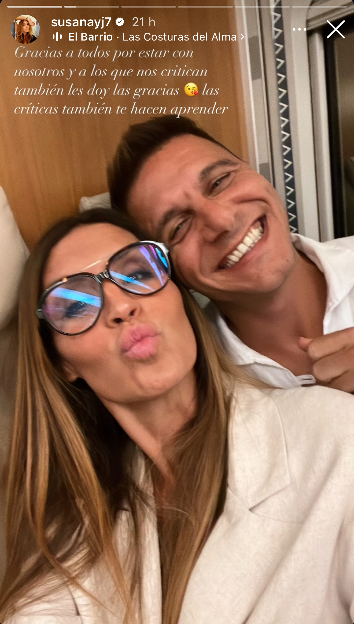 El mensaje de Susana y Joaquín en historias de Instagram