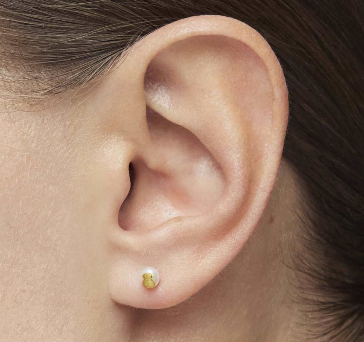Pendientes perla motivo oso de oro Baby TOUS