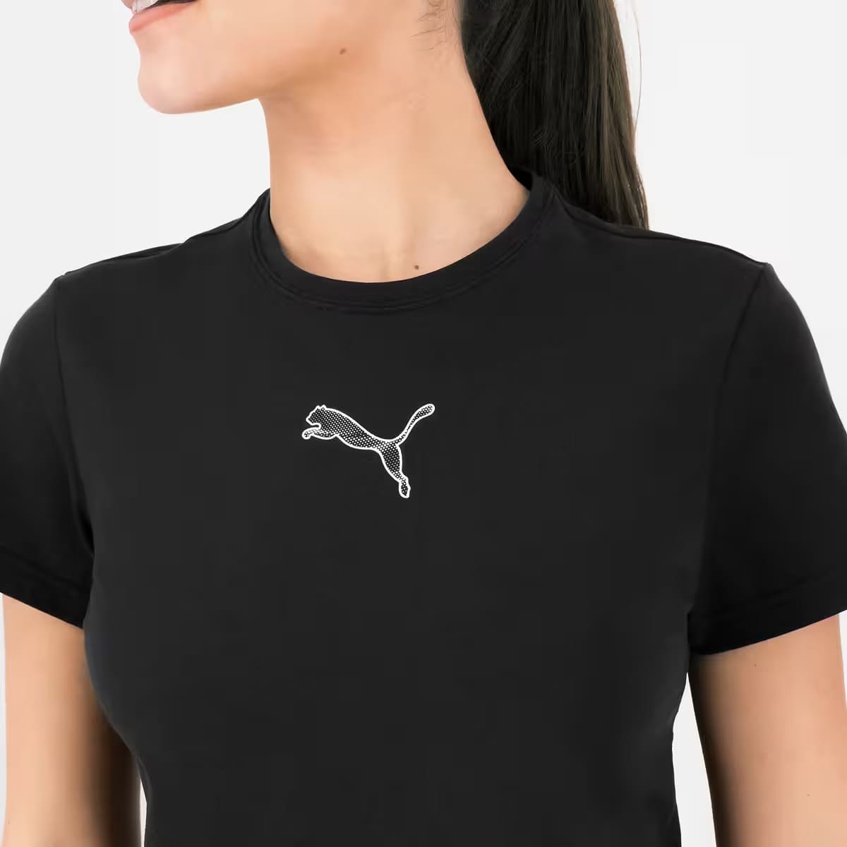 La camiseta Fitness Puma de mujer negra de algodón en Decathlon