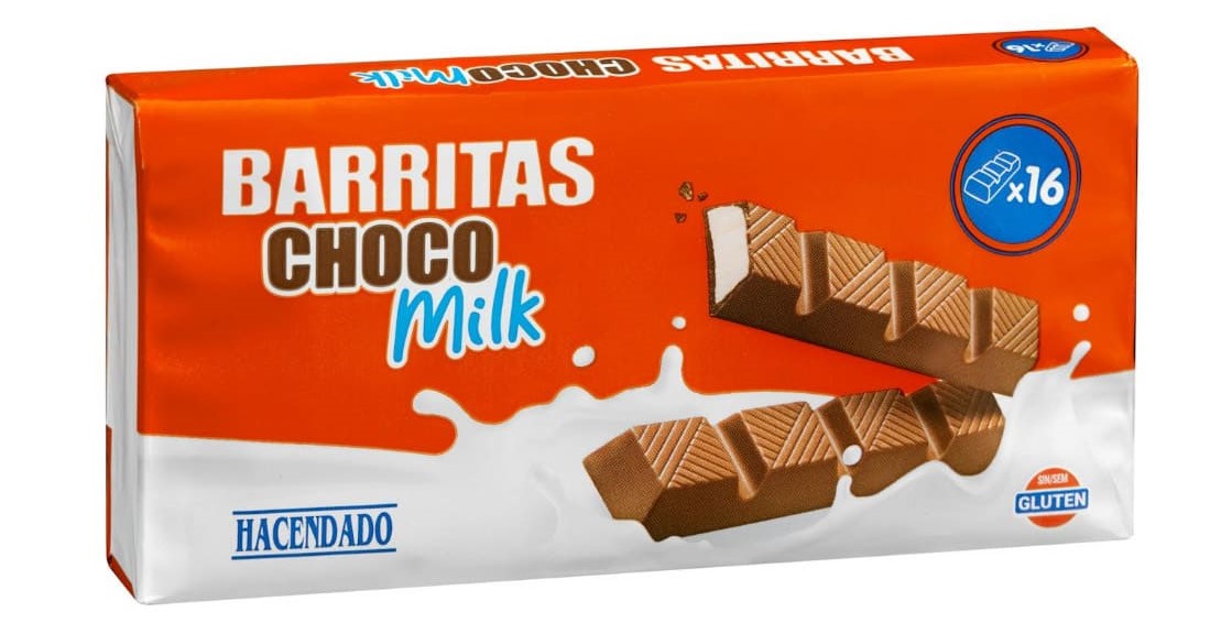 Barritas de chocolate con leche Hacendado