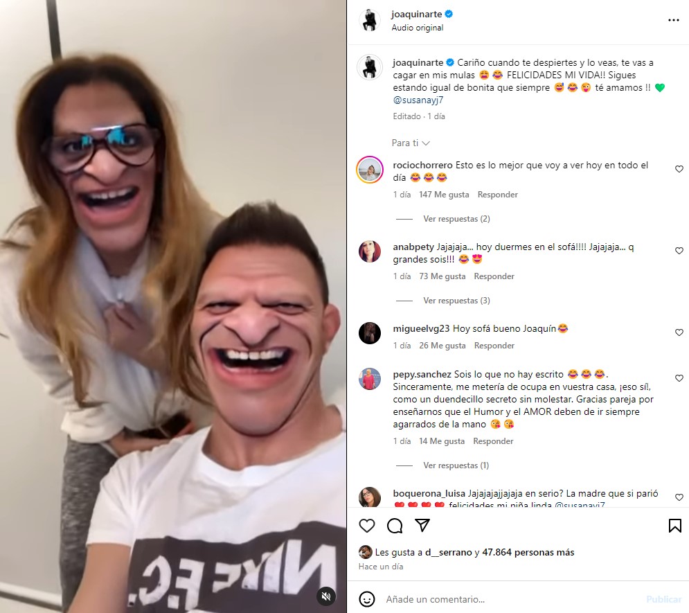 La felicitación de Joaquín a Susana por su cumpleaños | IG