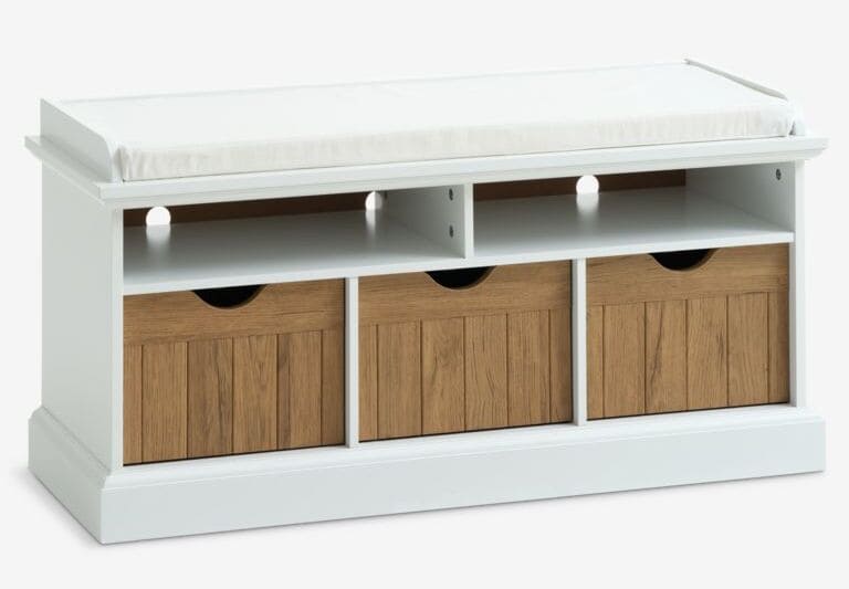 El banco con 3 cajones blanco y roble OLDEKROG de Jysk