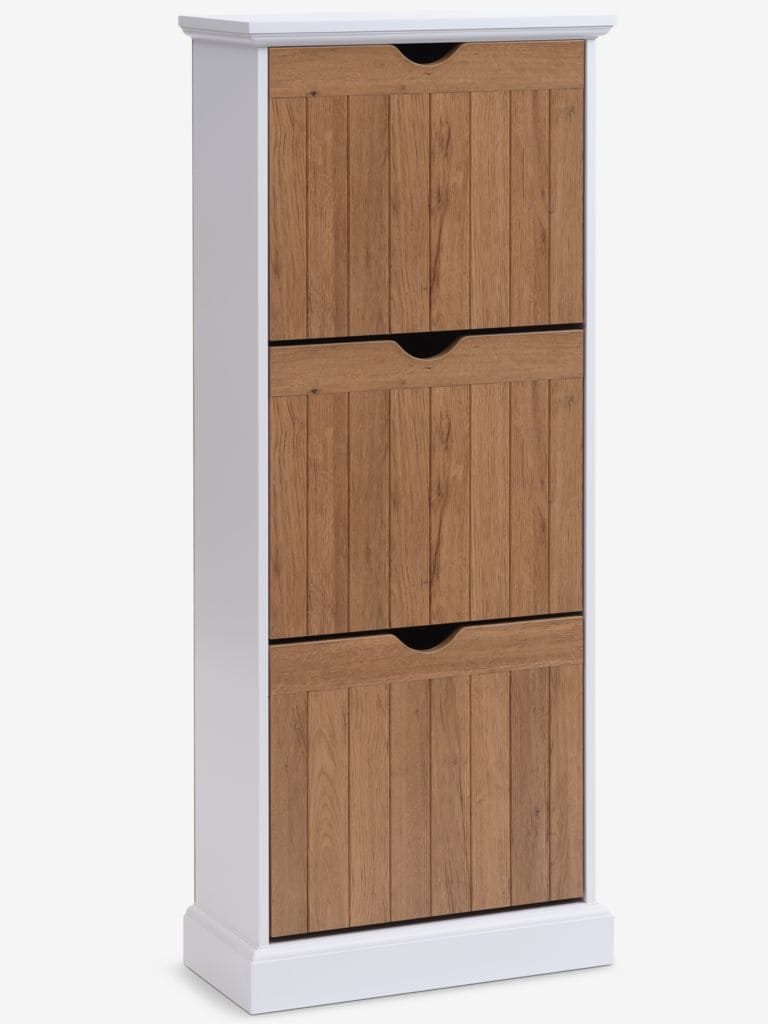 El zapatero con 3 compartimentos blanco y roble OLDEKROG de Jysk