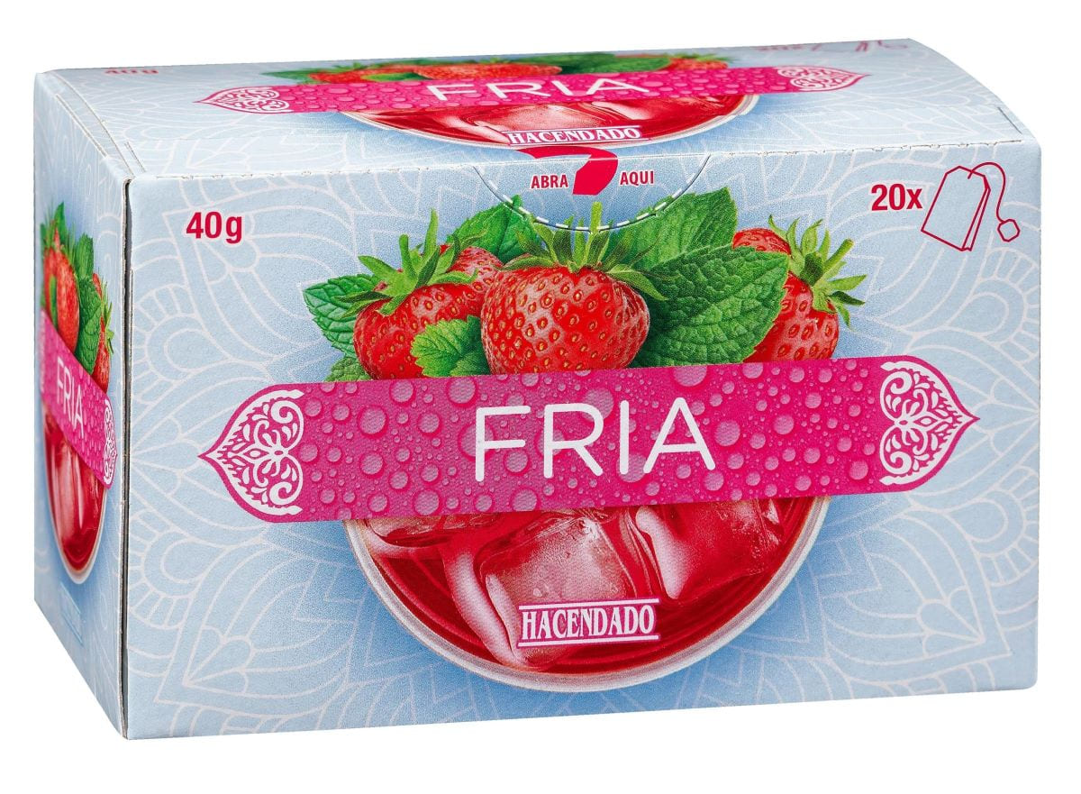 Infusión fría Hacendado sabor fresa y hierbabuena