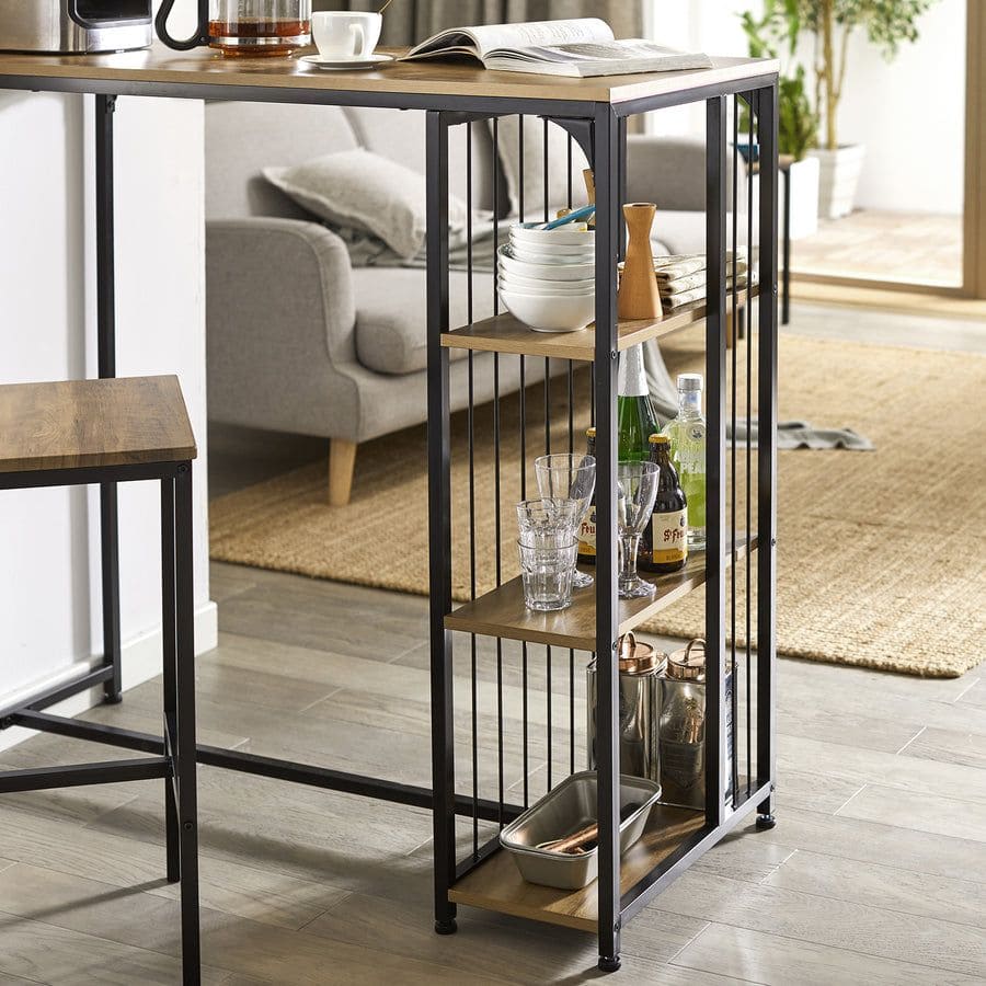 La mesa alta de bar o comedor mesa de bistró con 3 estantes de Carrefour