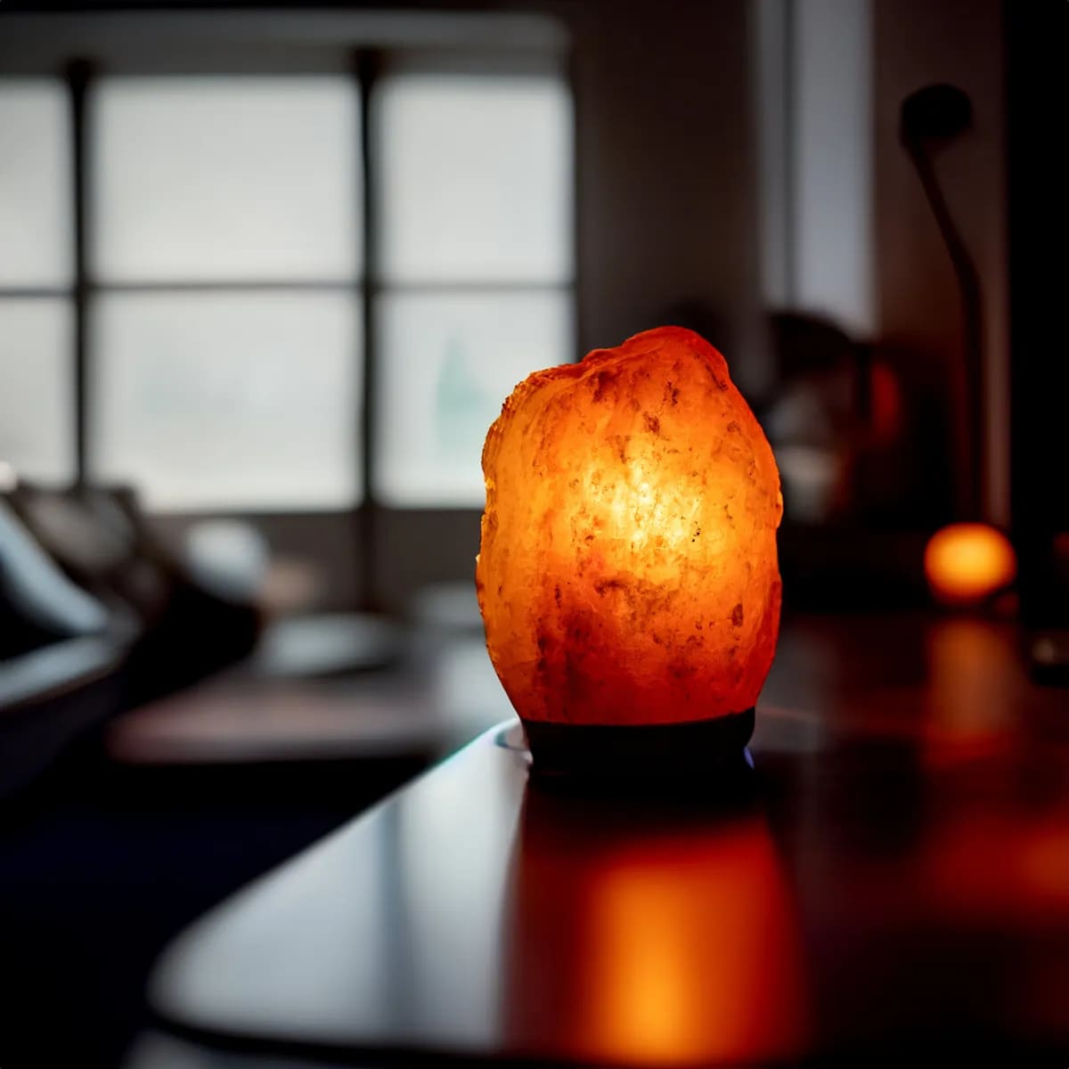 La lámpara de sal del Himalaya con base de madera de Leroy Merlin