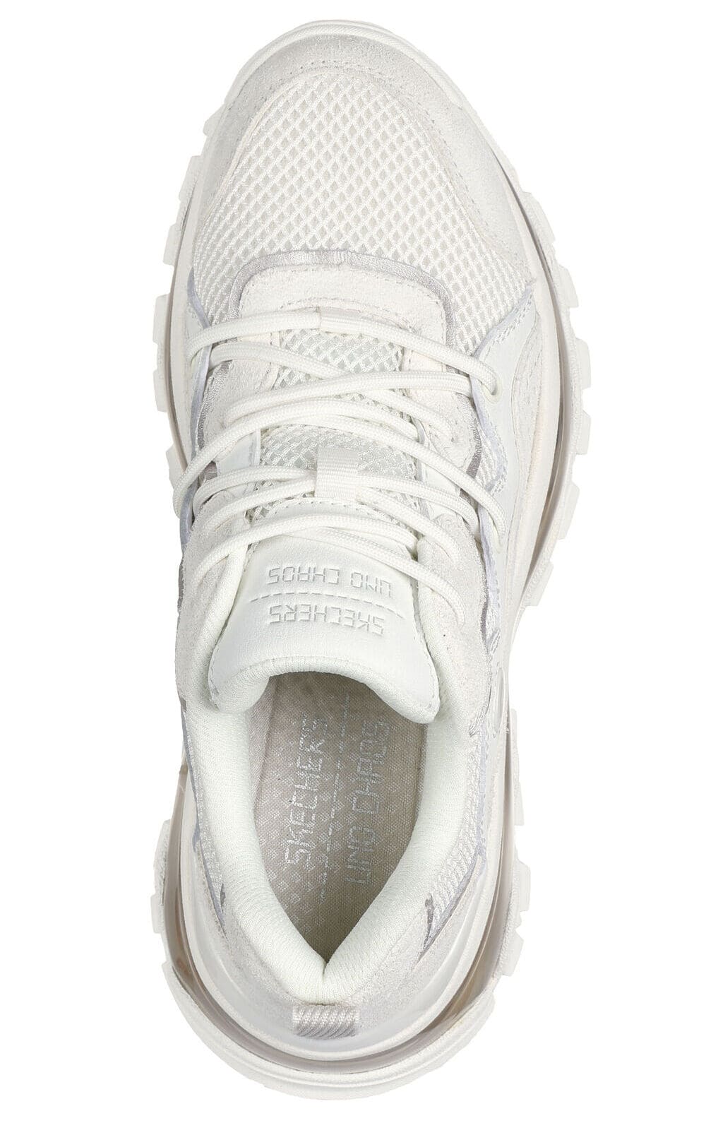 Las zapatillas con suela traslúcida Uno Chaos blancas de Skechers