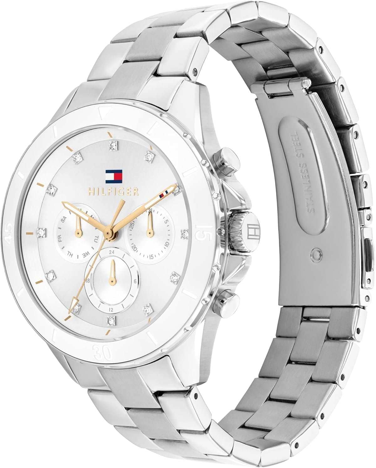 Tommy Hilfiger reloj analógico multifunción con correas en acero Inoxidable de Amazon