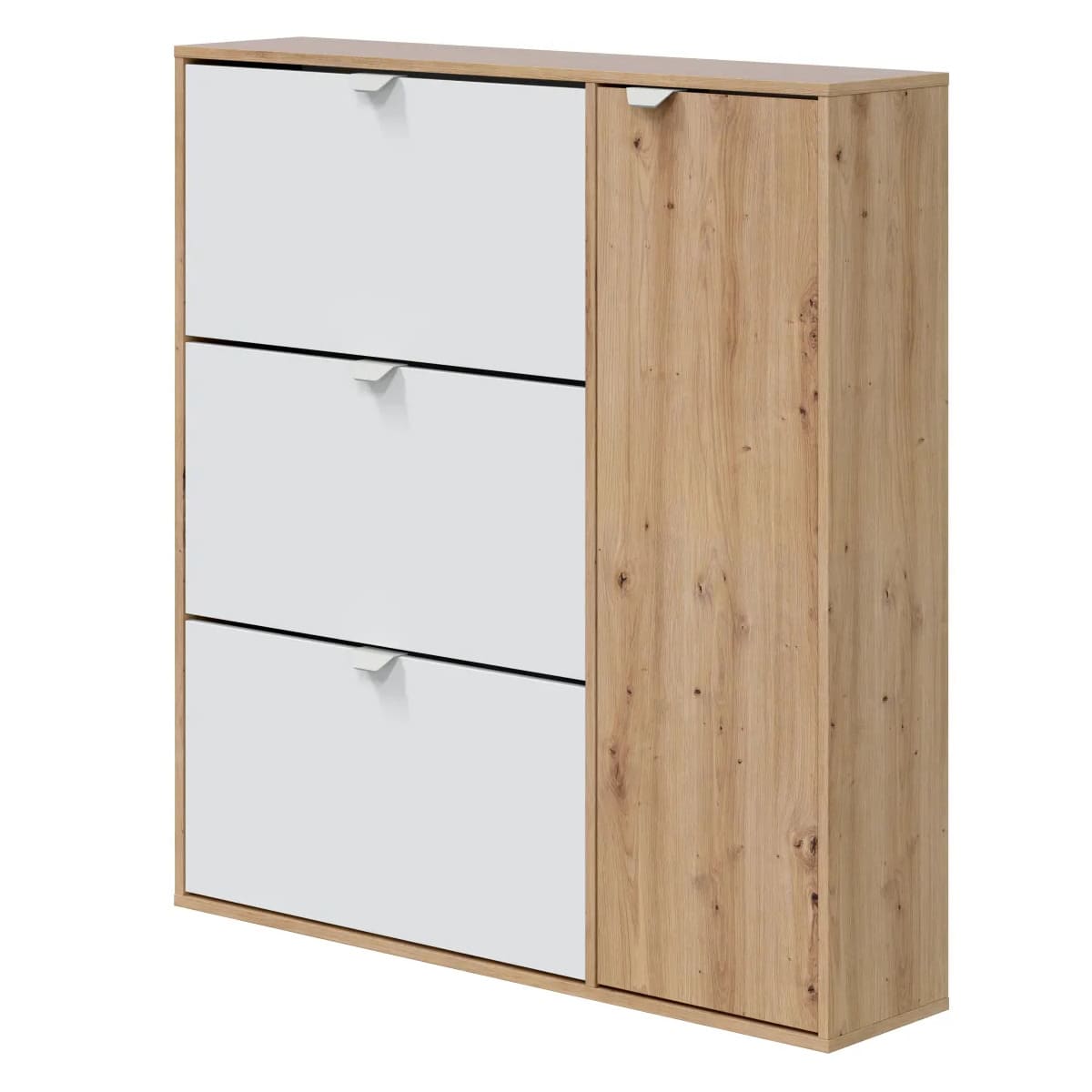 El zapatero Garona blanco y roble natural para 30 pares de Leroy Merlin