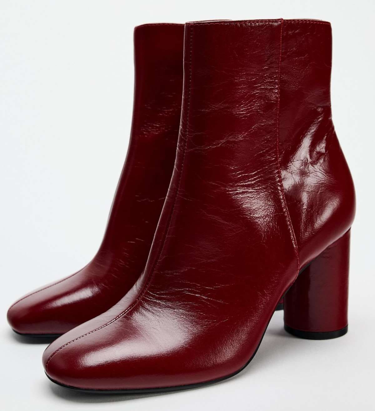 Botín tacón piel de Zara