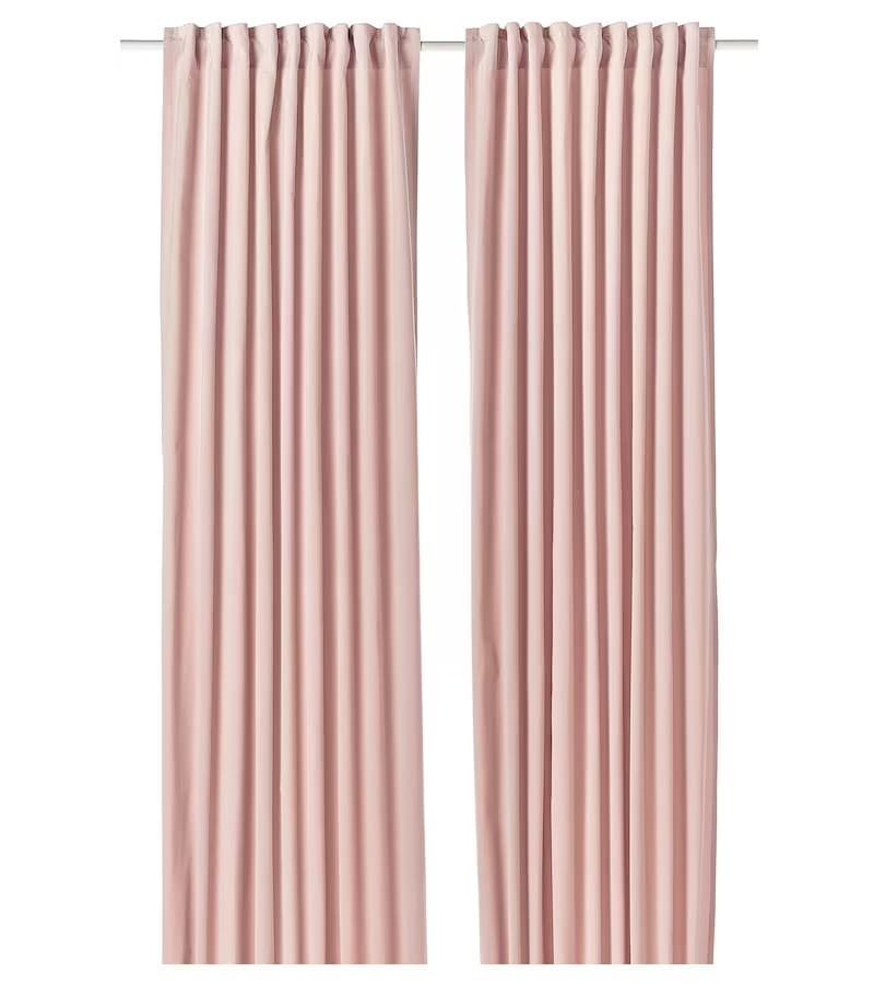 El nuevo juego de cortinas rosa claro SANELA de Ikea