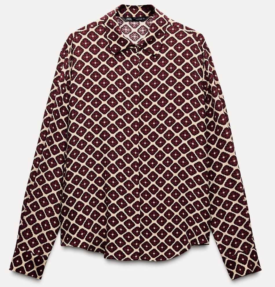 Camisa estampado geométrico de Zara