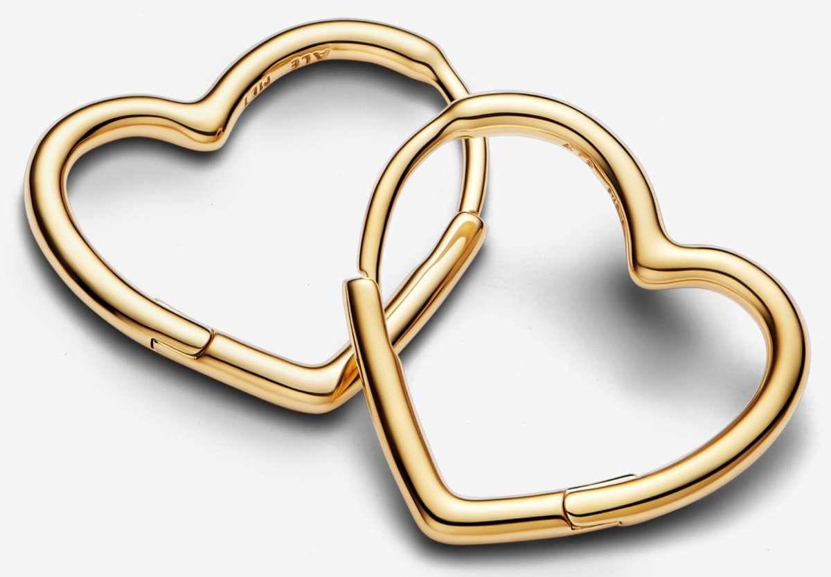 Pendientes de Aro Corazón Asimétrico de Pandora