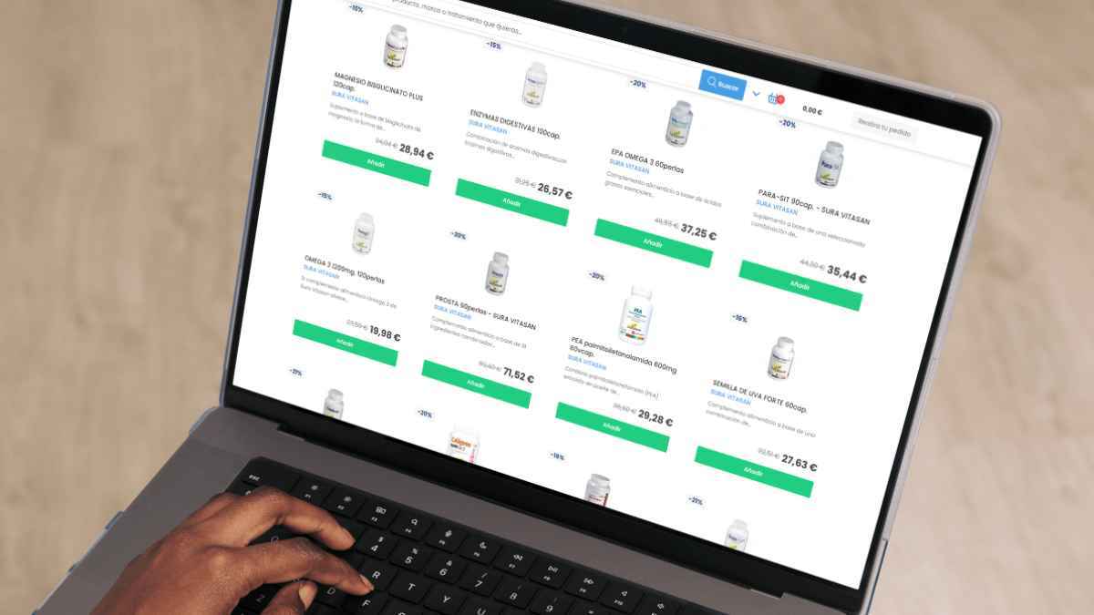 Web de productos SURA VITASAN en Dietética Central
