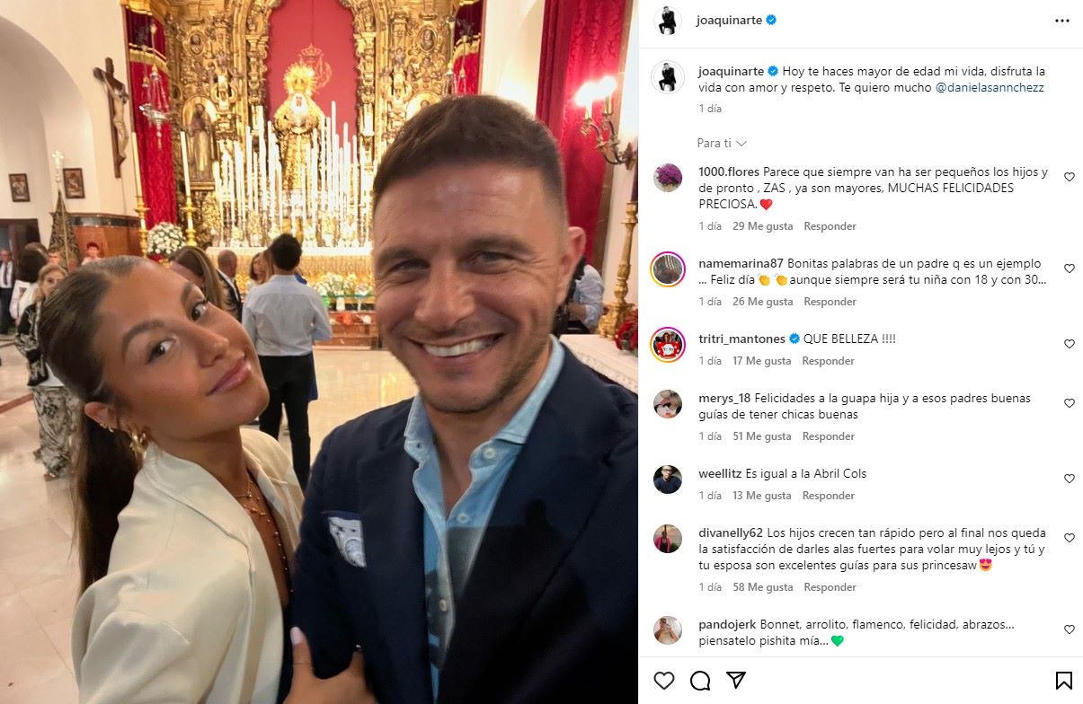 La felicitación de Joaquín a su hija Daniela por su 18º cumpleaños | IG