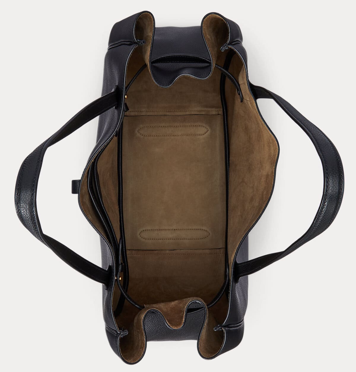 El bolso tote Polo ID de piel grande en color negro de Ralph Lauren