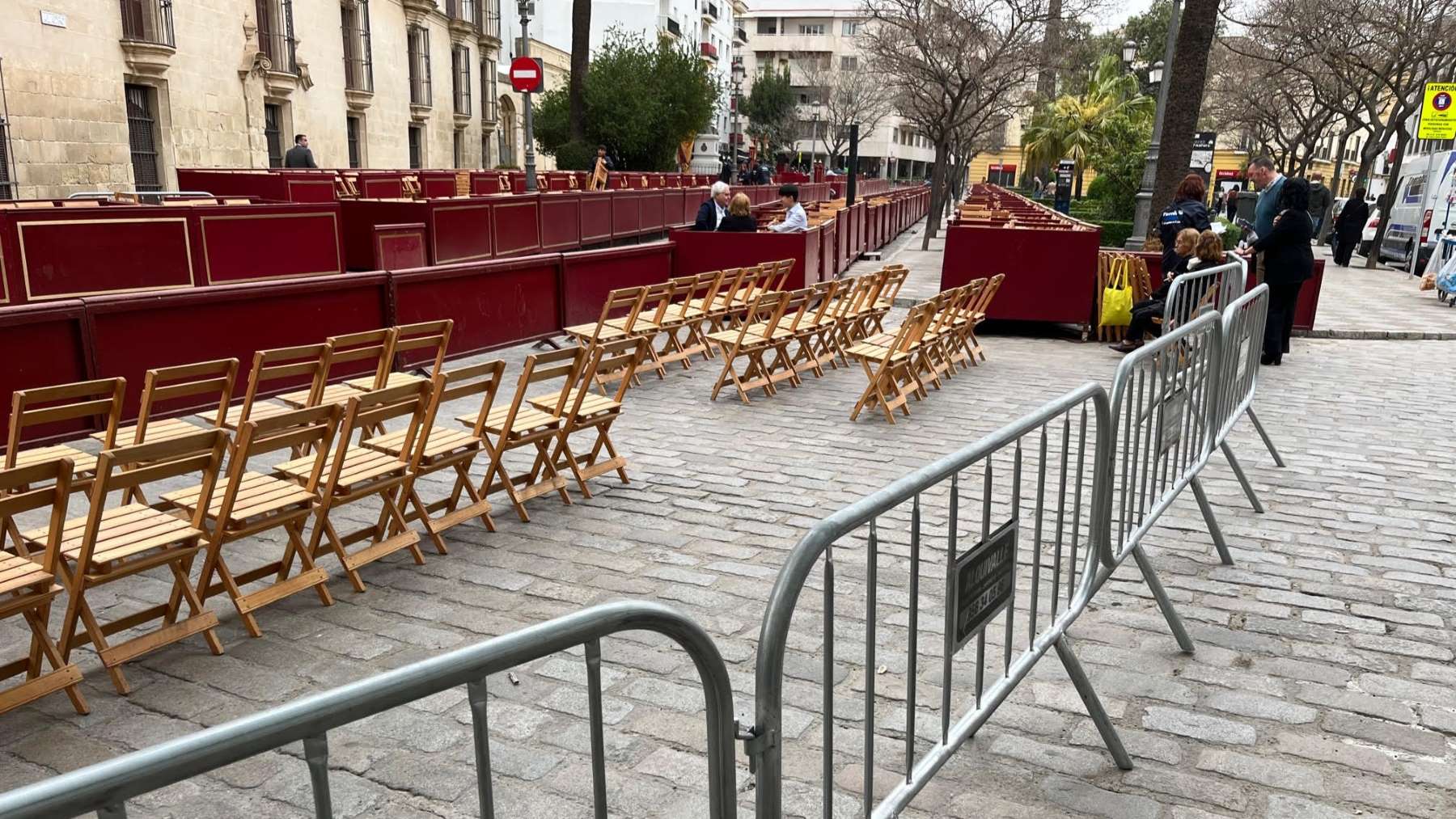 Zona reservada en los palcos de Semana Santa de Jerez