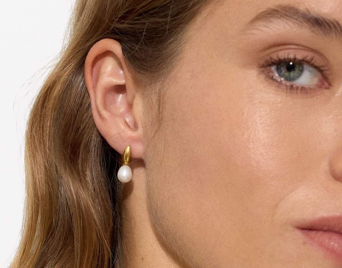 Pendientes Con Perlas De Agua Dulce Acero Inoxidable