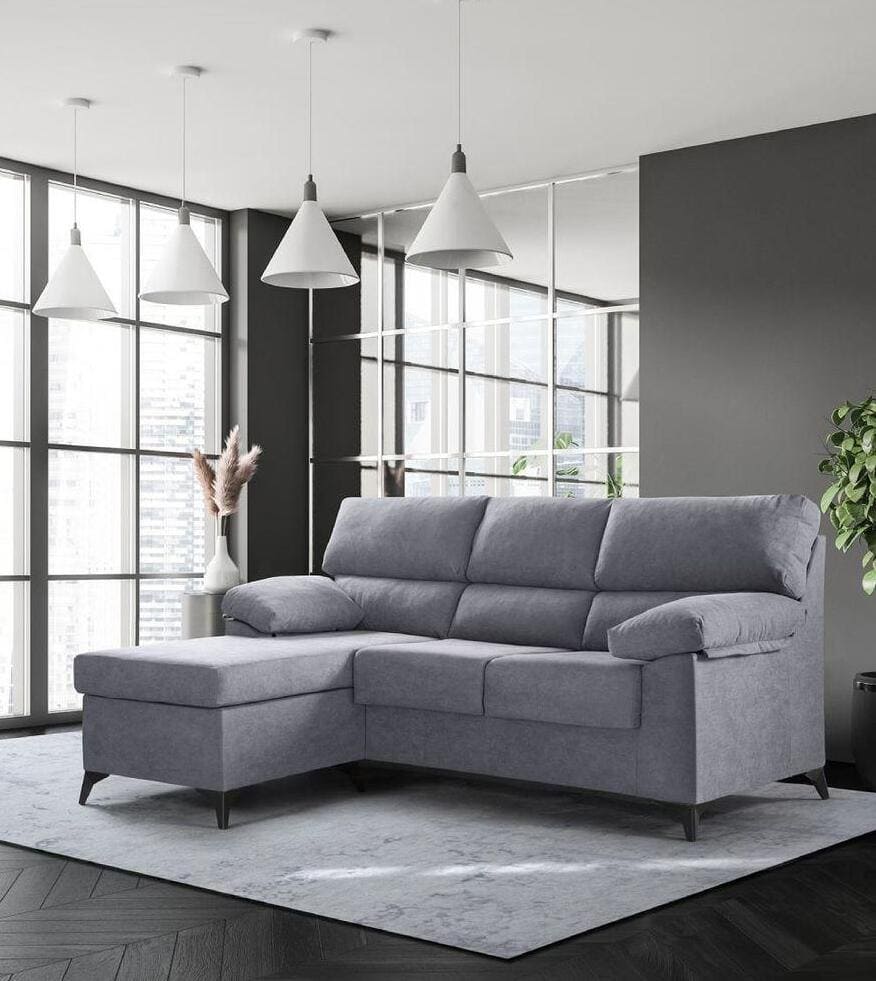El sofá con chaise longue Hilton con tapizado antimanchas de Carrefour