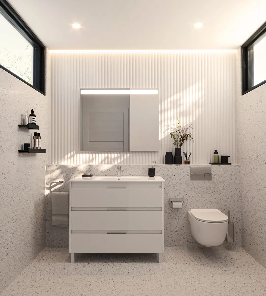 El mueble de baño con lavabo Alpine ROCA blanco en Leroy Merlin