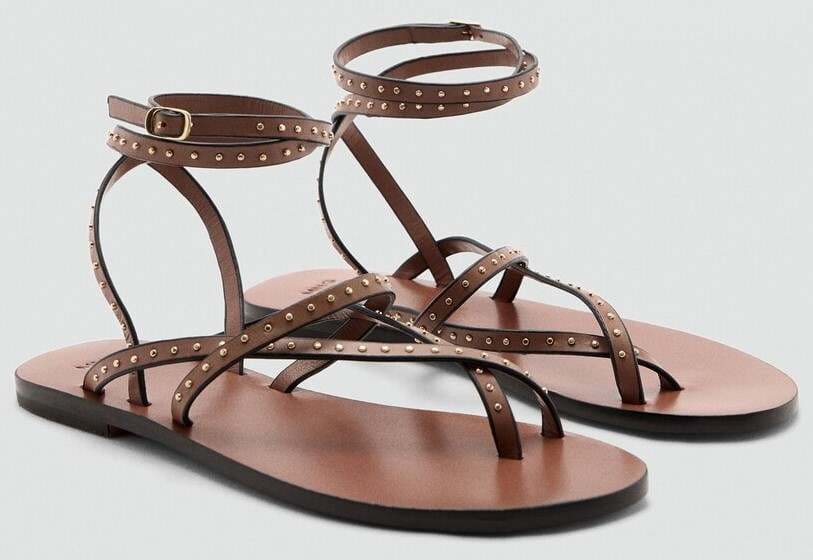 Sandalia piel tiras de Mango