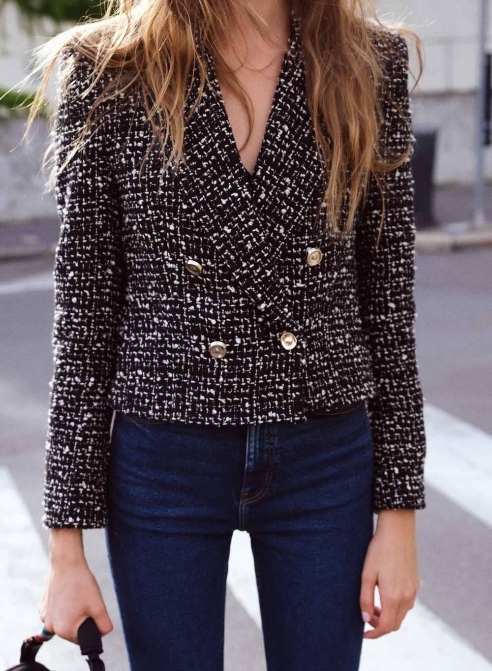 Blazer cruzada estructura de Zara