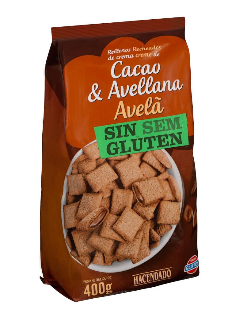 Cereales rellenos de crema de cacao y avellana Hacendado