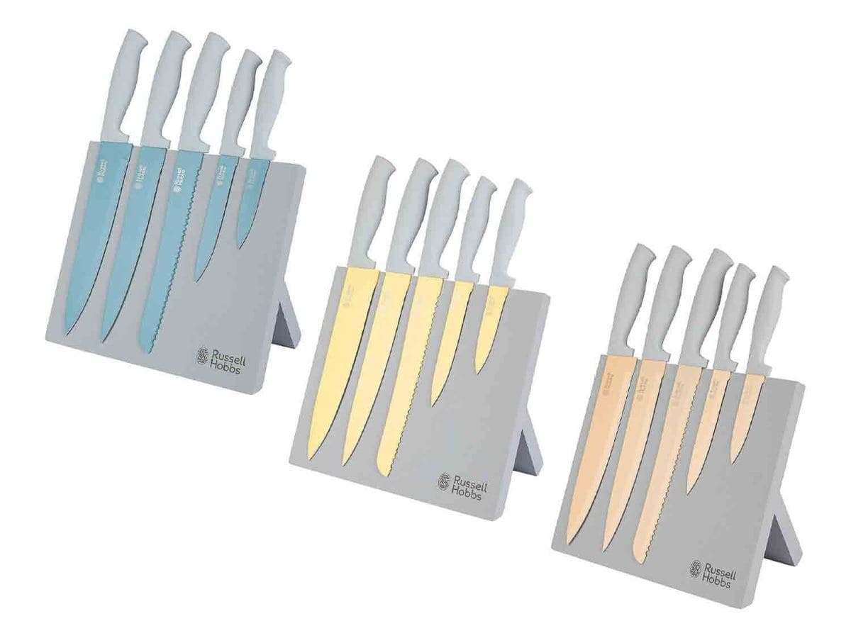Juego de 5 cuchillos con taco magnético Russel Hobbs