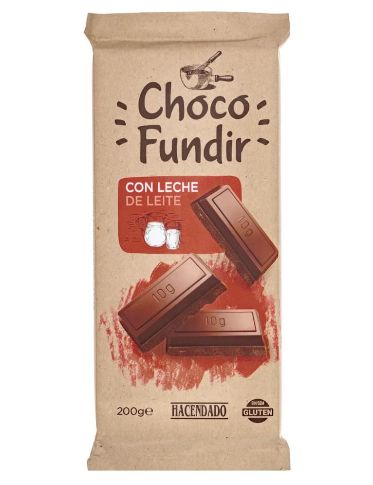 Chocolate con leche para fundir Hacendado