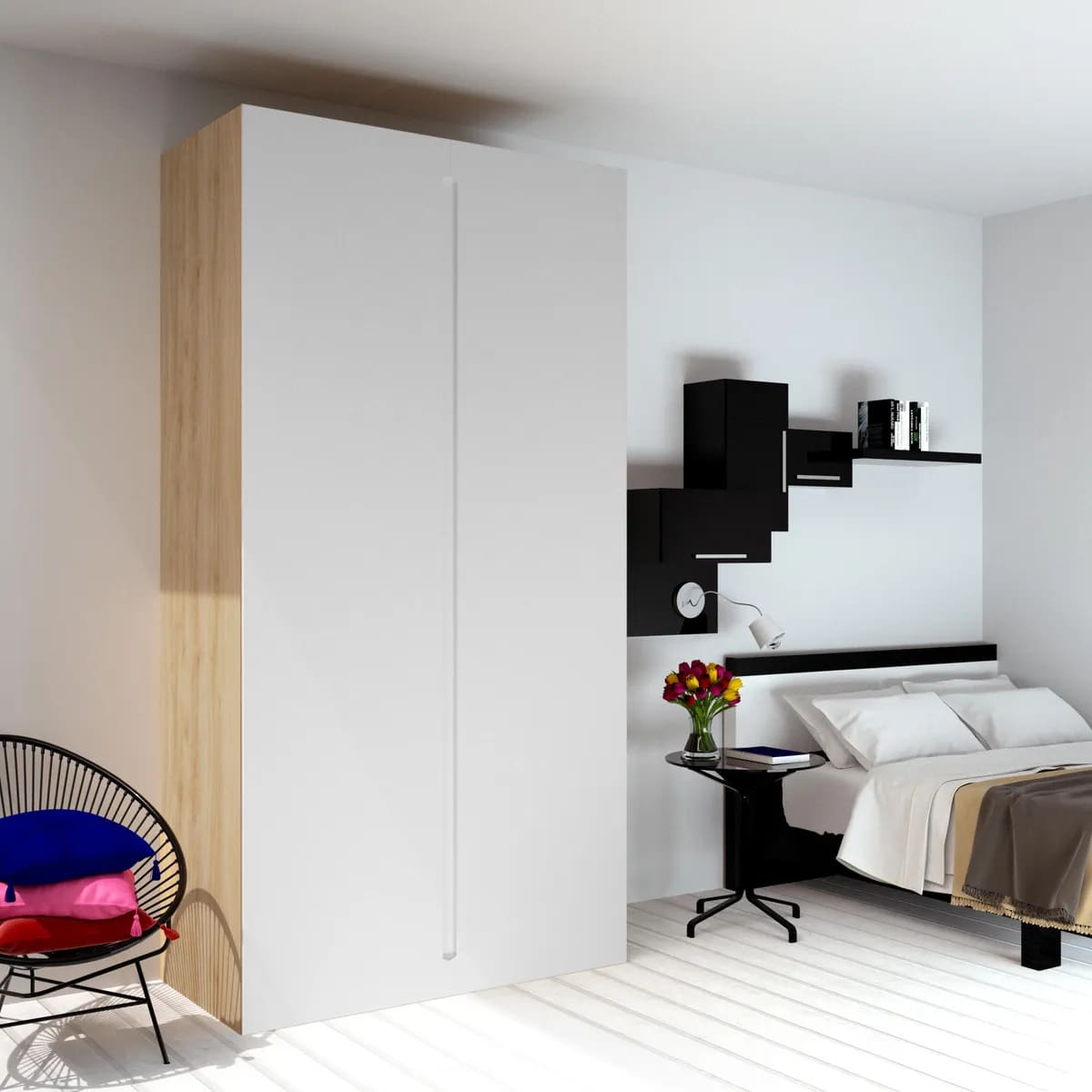 El armario ropero con puerta abatible Spaceo Home Osaka de Leroy Merlin