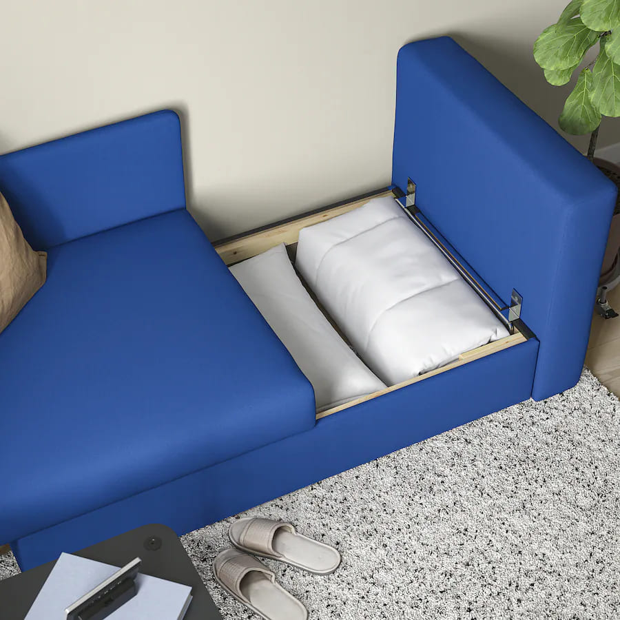 El nuevo sofá cama de dos plazas Knisa azul vivo SKÖNABÄCK de Ikea