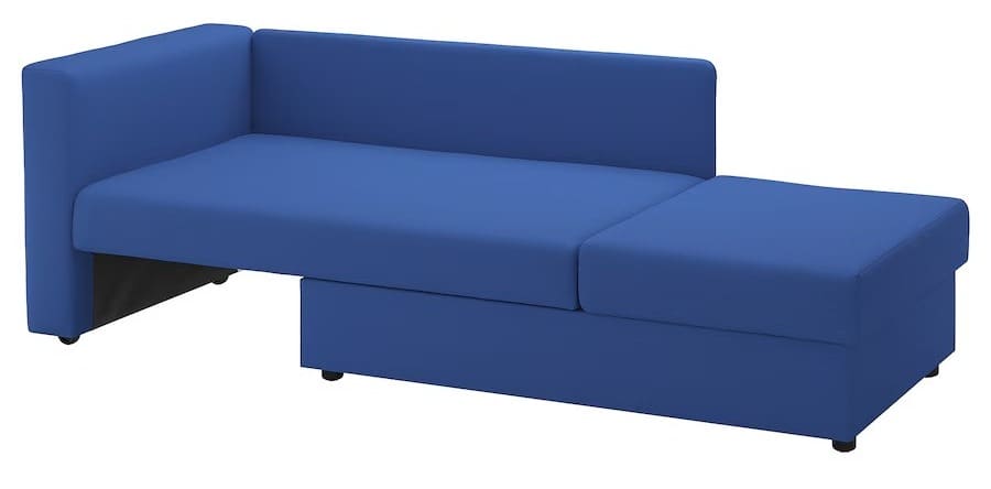 El nuevo sofá cama de dos plazas Knisa azul vivo SKÖNABÄCK de Ikea