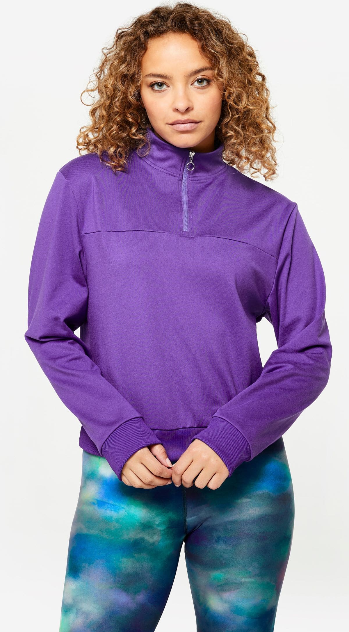 Sudadera fitness Domyos con cuello con cremallera de Decathlon